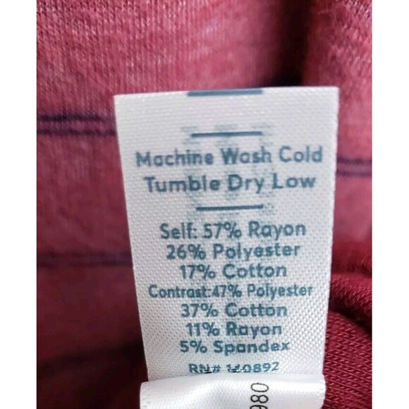 Marine Layer Henley Shirt Large Rhubarb Striped Double Knit Dad Nerd Preppy - Picture 5 of 7